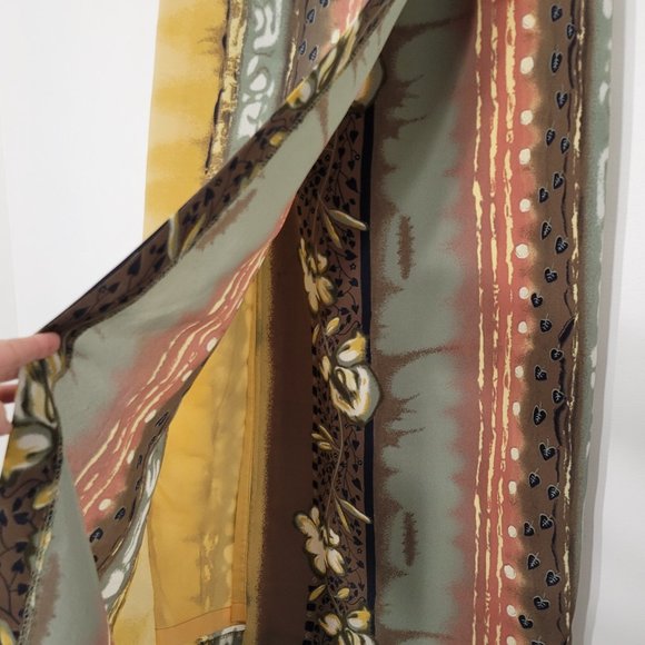 2/100🥑Made in 🇨🇦 Jessica Muted Multicolor 90s/Y2K Wrap Skirt Midi /Maxi Skirt - Picture 4 of 16